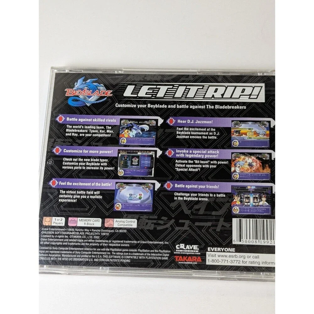 Beyblade (Sony PlayStation 1, 2002) CIB Complete Black Label PS1